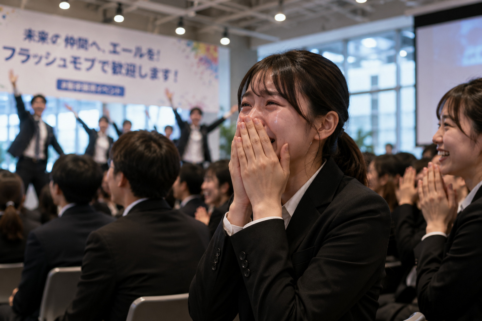 フラッシュモブで感動すr就活生